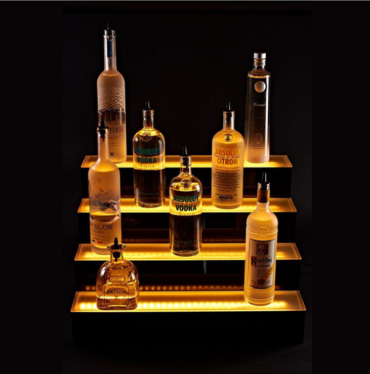 Wall Mounted Wine Bottle Holder Rack, Rustic Liquor Display Shelf