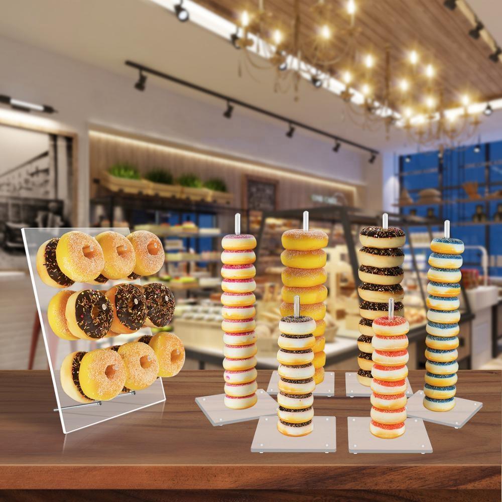 Display Stand Doughnut Bagels Display Holder Clear Acrylic Donut Wall