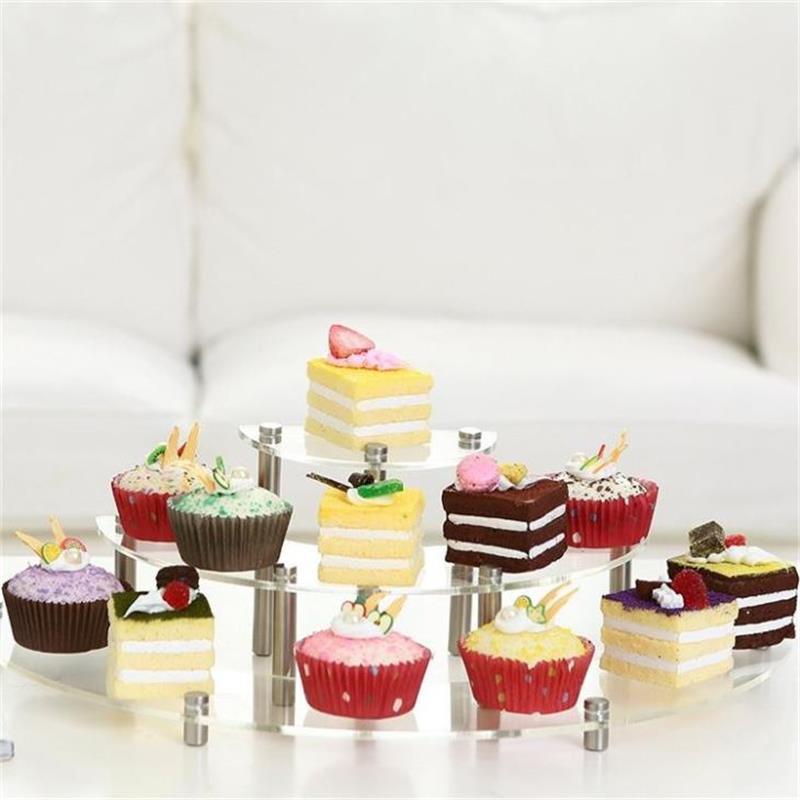 3 Layers Transparent Dessert Mini Cake Cup Donuts Funko Pop Toy Display Racks Clear Acrylic Cake Dessert Display Rack