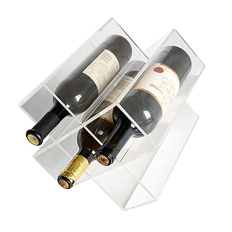 Custom Acrylic Wine Bottles Display Acrylic Display Crossed with 6 Wine Shelves