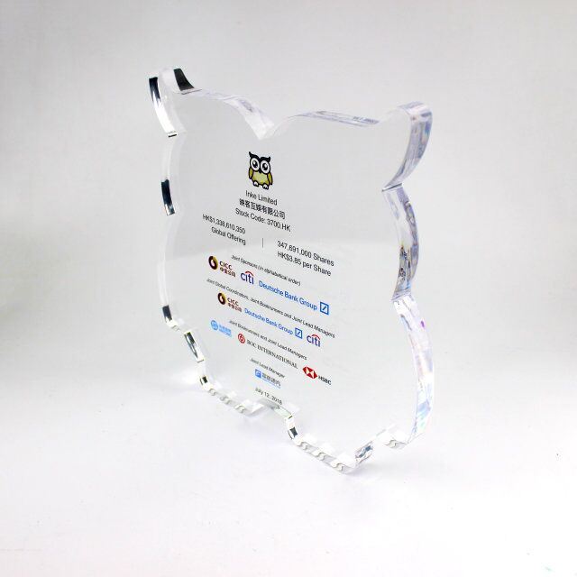 Clear Acrylic Photo Block Display Frame with Logo