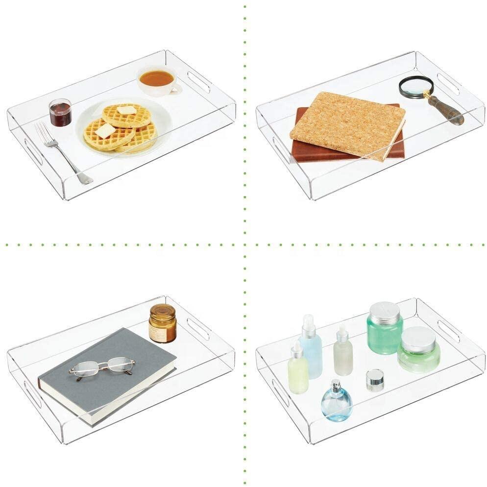 Modern Multipurpose Sturdy Clear Acrylic Tray Acrylic Serving Tray