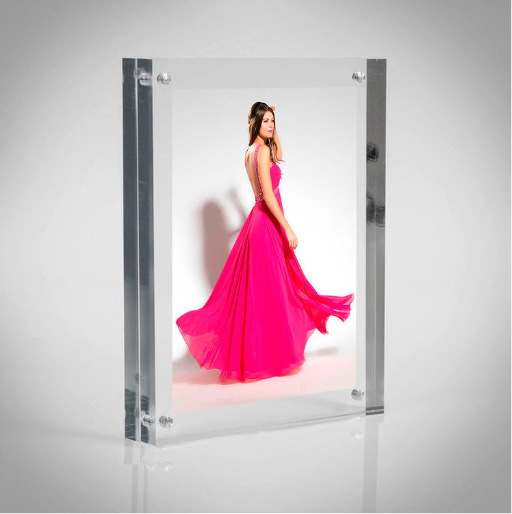 Double Sided Magnet Acrylic Photo Frame for Art Gallery