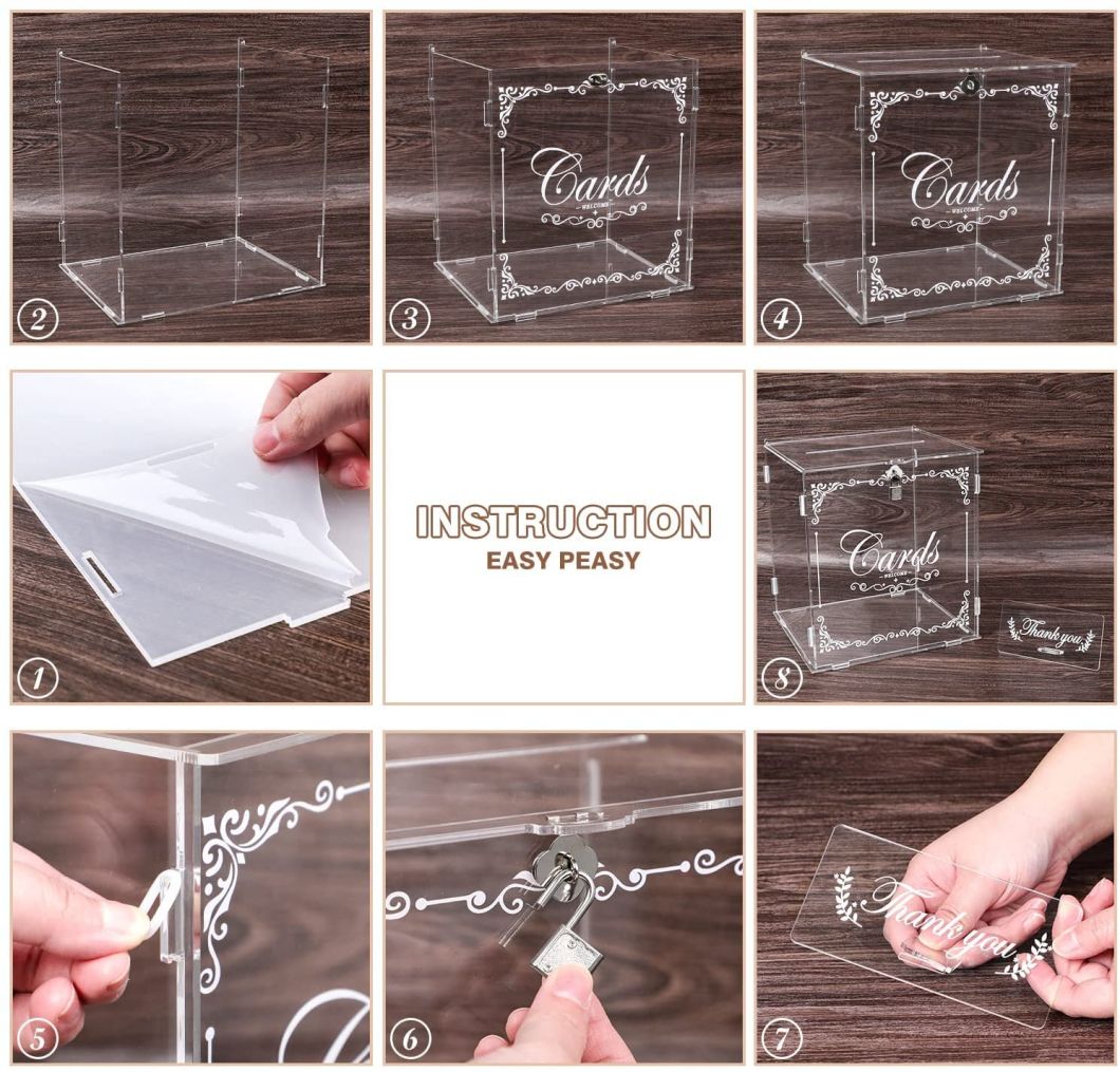 Acrylic Wedding Card Box Clear Card Box