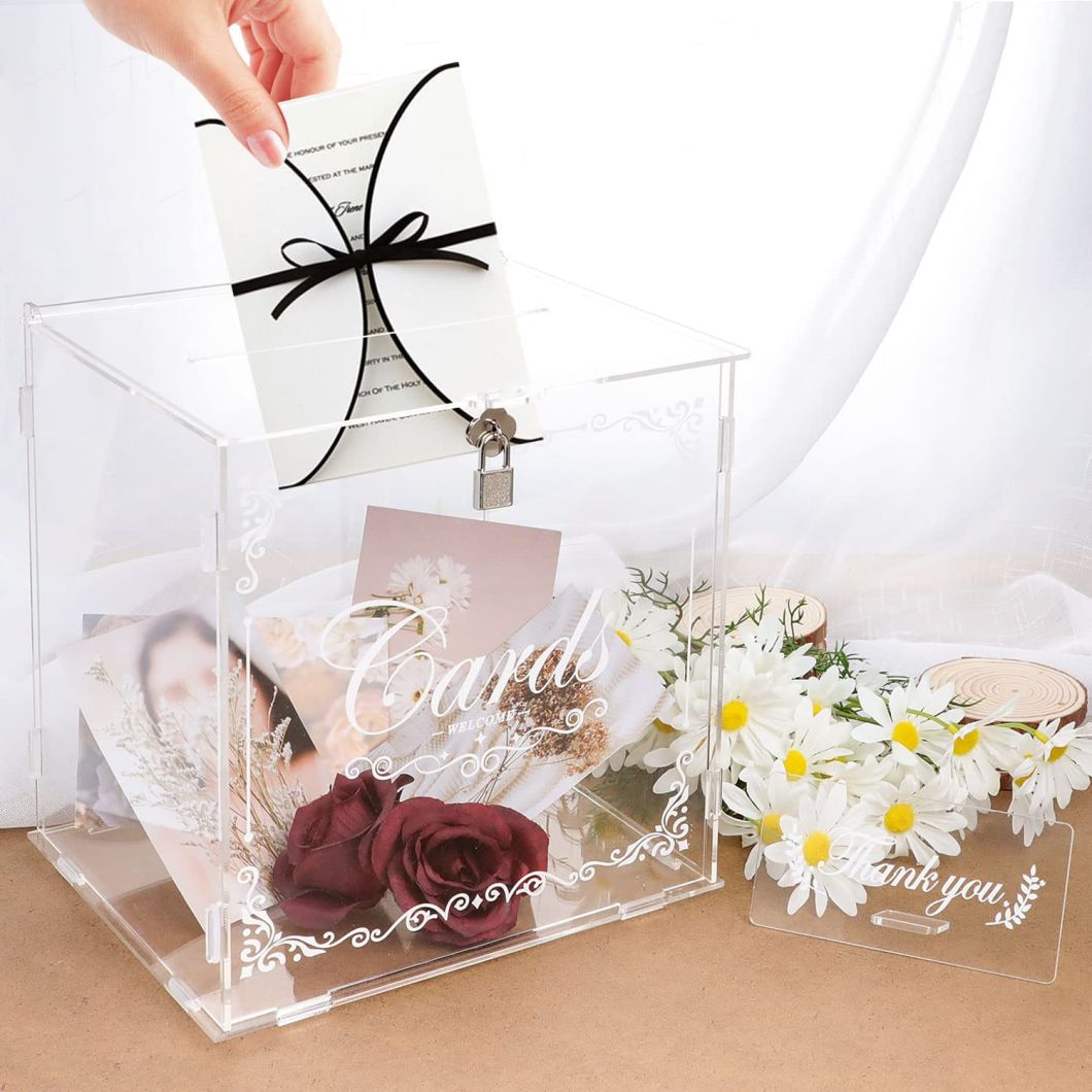 Acrylic Wedding Card Box Clear Card Box