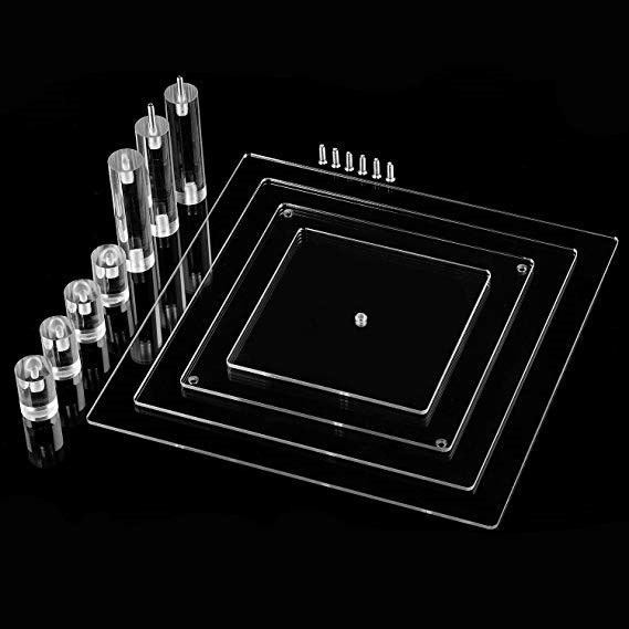 Multi Tier Clear Square Acrylic Cake Stand