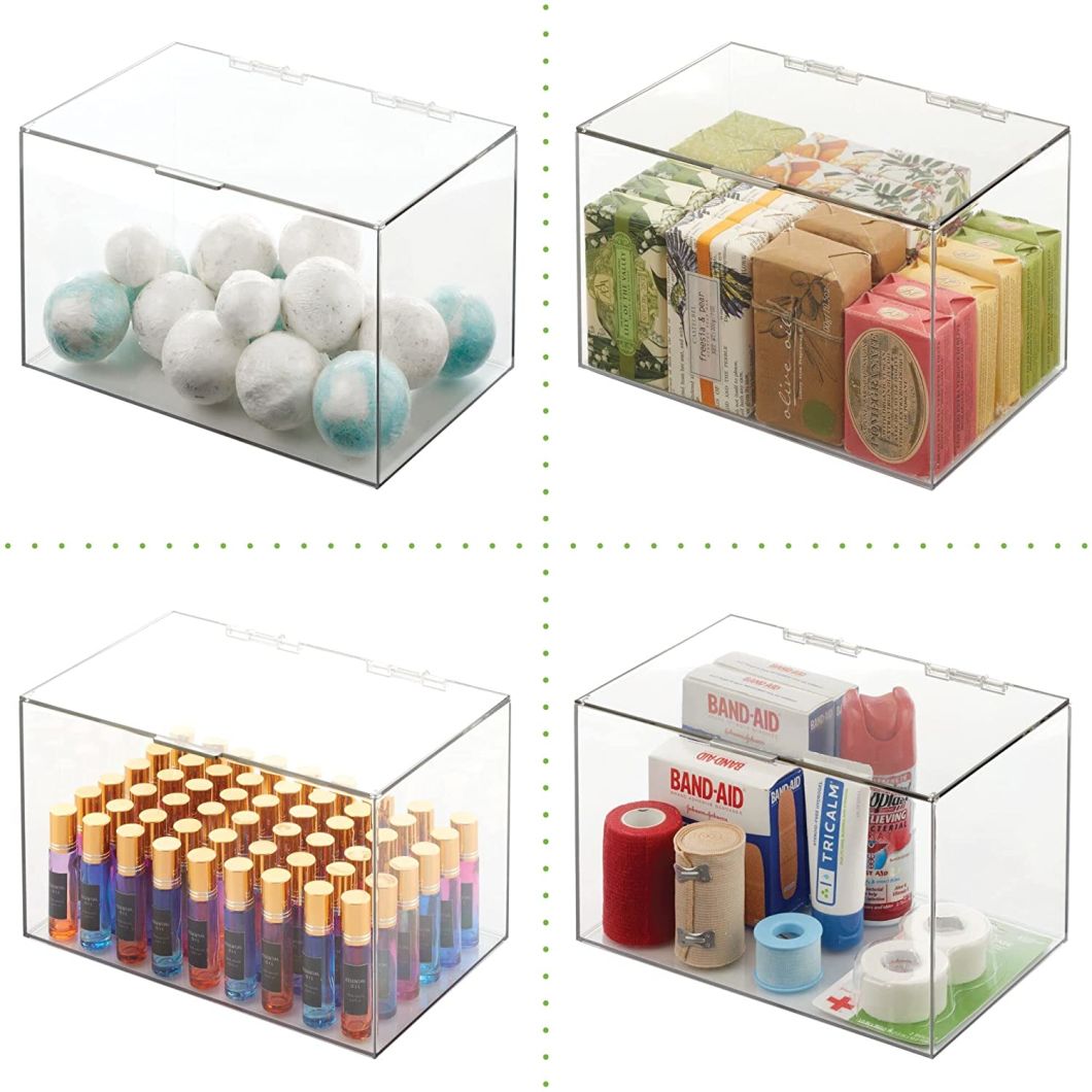 Stackable Acrylic Container with Hinged Lid Acrylic Container