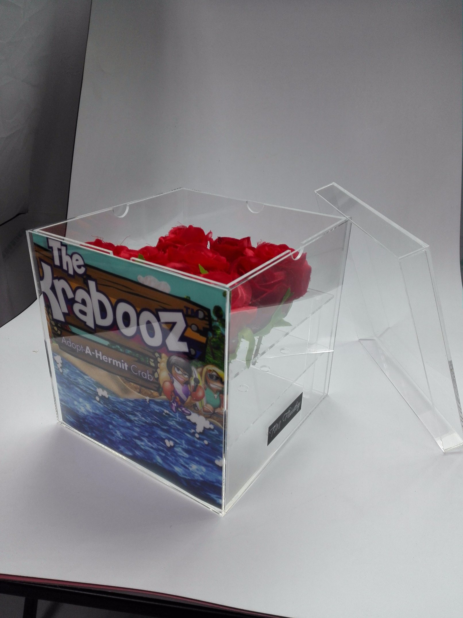Square Acrylic Double Tiers Flower Box Box with Photo
