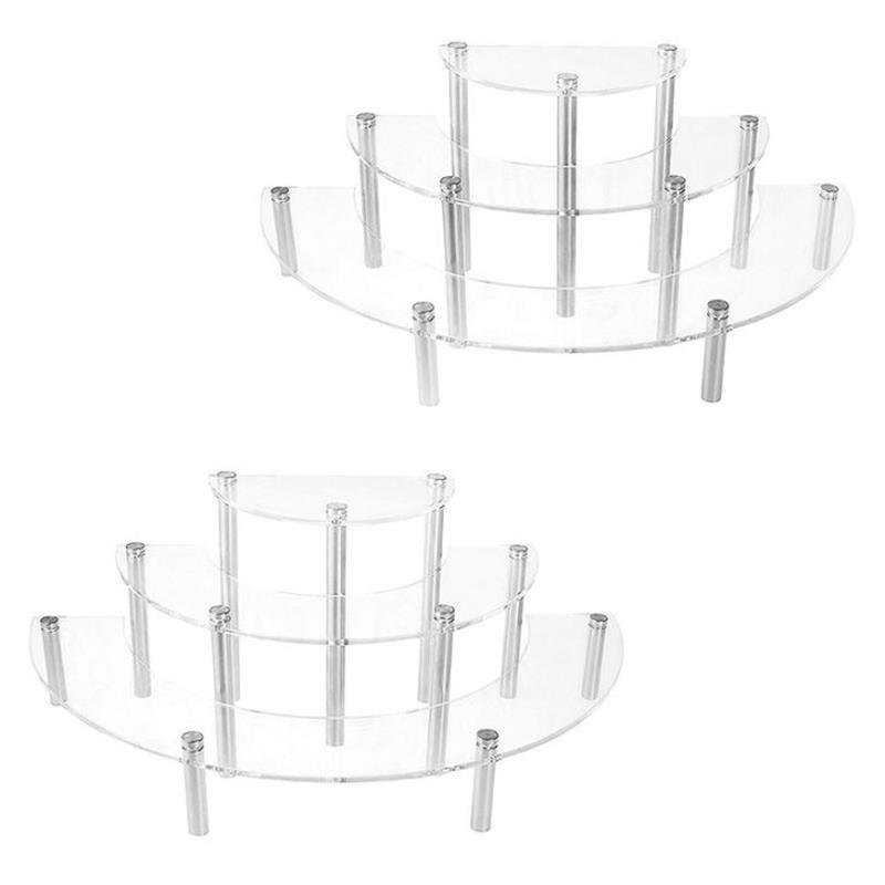 3 Layers Transparent Dessert Mini Cake Cup Donuts Funko Pop Toy Display Racks Clear Acrylic Cake Dessert Display Rack