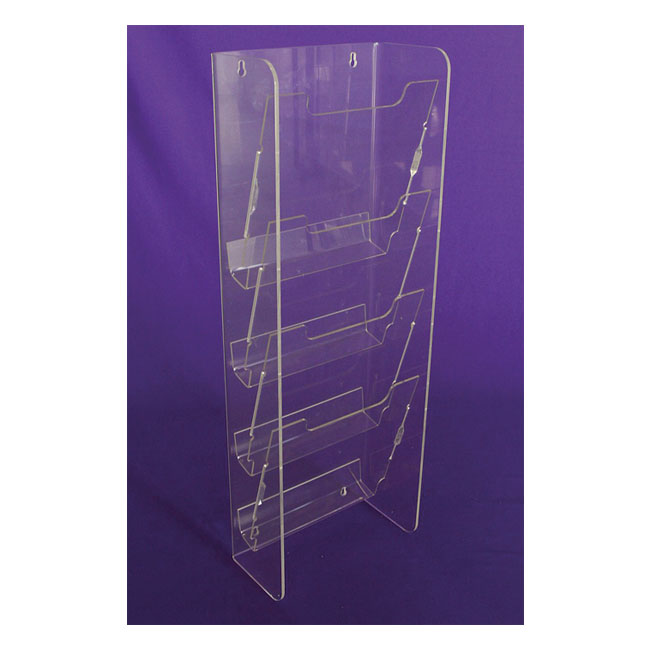 5 Pocket Wallmount Brochure Holder for 4&quot;W x 9&quot;H trilfold brochures