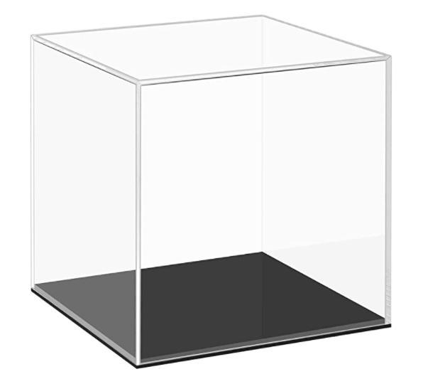 Clear Acrylic Display Case with Black Base / Dustproof Protection Showcase